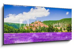 Obraz 1D panorama - 120 x 50 cm F_AB215601674 - Banon hilltop village in Provence, France - Banon hilltop vesnice v provence, Francie