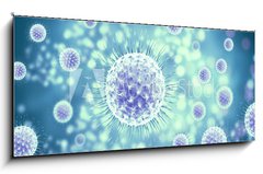 Sklenn obraz 1D panorama - 120 x 50 cm F_AB222938328 - 3d rendering virus, bacteria, cell