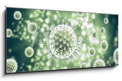 Sklenn obraz 1D panorama - 120 x 50 cm F_AB222938867 - 3d rendering virus, bacteria, cell