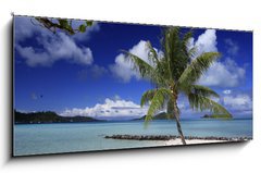 Sklenn obraz 1D panorama - 120 x 50 cm F_AB23054977 - lagon et motu de Bora