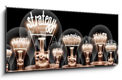 Sklenn obraz 1D - 120 x 50 cm F_AB230583074 - Light Bulbs Concept