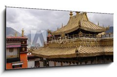 Sklenn obraz 1D panorama - 120 x 50 cm F_AB2345166 - temple du jokhang   lhassa