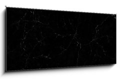 Sklenn obraz 1D panorama - 120 x 50 cm F_AB236902910 - Natural black marble texture for skin tile wallpaper luxurious background, for design art work. Stone ceramic art wall interiors backdrop design. Marble with high resolution