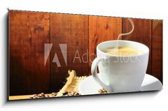 Sklenn obraz 1D panorama - 120 x 50 cm F_AB26439981 - Hot coffee