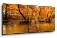 Obraz 1D panorama - 120 x 50 cm F_AB27188223 - Autumn bridge