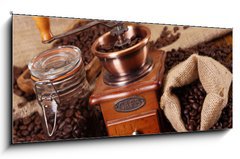 Obraz 1D panorama - 120 x 50 cm F_AB28378759 - Hot coffee and chocolate 