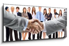 Sklenn obraz 1D panorama - 120 x 50 cm F_AB28454150 - handshake isolated on business background