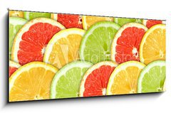 Sklenn obraz 1D panorama - 120 x 50 cm F_AB28466521 - Background with citrus-fruit slices