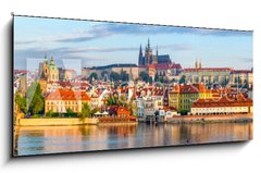 Obraz   Prague panorama with Charles Bridge and Prague Castle at background, Czech Republic, 120 x 50 cm