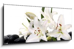 Obraz   madonna lily and spa stone, 120 x 50 cm