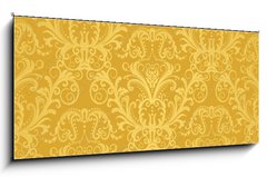 Skleněný obraz 1D panorama - 120 x 50 cm F_AB28895501 - Luxury seamless golden floral wallpaper - Luxusní bezešvé zlaté květinové tapety