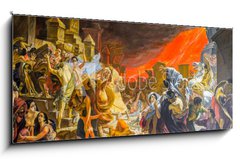 Sklenn obraz 1D panorama - 120 x 50 cm F_AB297386468 - death of Pompeii, a reproduction of a painting by Karl Bryullov, the last day of Pompeii