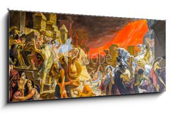 Obraz 1D panorama - 120 x 50 cm F_AB297386468 - death of Pompeii, a reproduction of a painting by Karl Bryullov, the last day of Pompeii