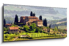 Sklenn obraz 1D - 120 x 50 cm F_AB29789436 - Toskana Weingut - Tuscany vineyard 03