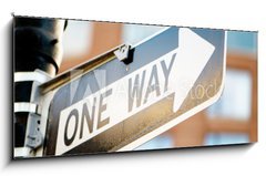 Obraz 1D panorama - 120 x 50 cm F_AB29950623 - Street sign on the bright day