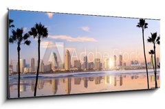 Sklenn obraz 1D - 120 x 50 cm F_AB300187030 - Downtown San Diego skyline in California, USA
