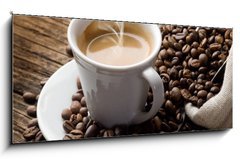 Obraz 1D panorama - 120 x 50 cm F_AB32282345 - hot  coffee - caffe fumante - hork kva