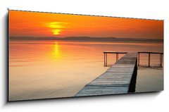 Obraz 1D panorama - 120 x 50 cm F_AB33070197 - Lake Balaton with a very nice sunset at summer