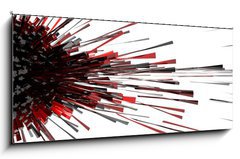 Sklenn obraz 1D - 120 x 50 cm F_AB33480346 - 3d abstract explosion red - 3d abstraktn vbuch erven