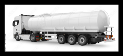Skleněný obraz 1D panorama - 120 x 50 cm F_AB340311682 - Tanker truck 3D rendering isolated on white background. Side