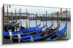 Sklenn obraz 1D - 120 x 50 cm F_AB34081600 - Italy, Venice gondola parking at sunset