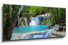 Obraz 1D panorama - 120 x 50 cm F_AB34907501 - Erawan Waterfall, Kanchanaburi, Thailand