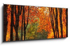 Obraz 1D panorama - 120 x 50 cm F_AB35345488 - Autumn park in oil painting style