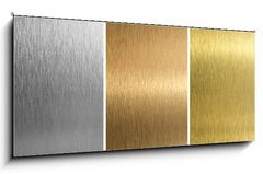 Obraz   Aluminum, bronze and brass stitched textures, 120 x 50 cm