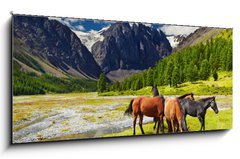 Sklenn obraz 1D panorama - 120 x 50 cm F_AB35990495 - Mountain landscape - Horsk krajina