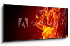 Sklenn obraz 1D panorama - 120 x 50 cm F_AB35991065 - Dancing fire girl