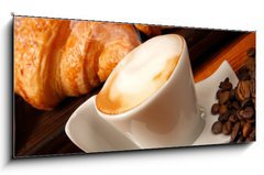 Sklenn obraz 1D panorama - 120 x 50 cm F_AB36105729 - Cappuccino e brioches