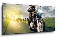 Obraz   Motorbike and City, 120 x 50 cm