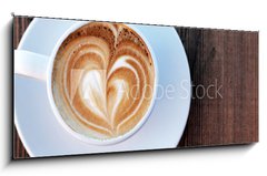 Skleněný obraz 1D panorama - 120 x 50 cm F_AB36802693 - cup of coffee - šálek kávy