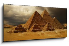 Sklenn obraz 1D panorama - 120 x 50 cm F_AB37646556 - Pyramids of Giza, Cheops pyramid