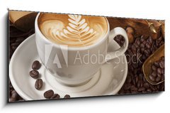 Sklenn obraz 1D panorama - 120 x 50 cm F_AB38278131 - Kaffee