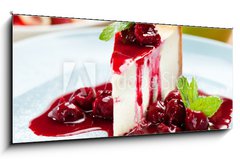Sklenn obraz 1D panorama - 120 x 50 cm F_AB38999184 - Dessert - Cheesecake