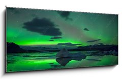 Obraz   Scenic View Of Aurora Borealis Over Lake Against Sky At Night, 120 x 50 cm