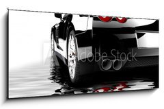 Obraz   Black car reflected, 120 x 50 cm