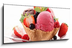 Obraz 1D panorama - 120 x 50 cm F_AB41290047 - dessert, ice cream