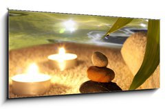 Sklenn obraz 1D panorama - 120 x 50 cm F_AB41880640 - Spa concept in night