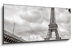 Obraz   Eiffel tower view from Seine river square format, 120 x 50 cm