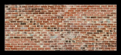 Obraz 1D panorama - 120 x 50 cm F_AB434149038 - Panoramic rugged old red brown bricks wall. texture background
