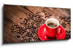 Obraz 1D panorama - 120 x 50 cm F_AB43459650 - Hot coffee - caff caldo