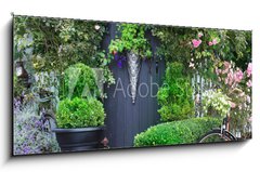 Obraz 1D panorama - 120 x 50 cm F_AB43504647 - Small charming garden gate.