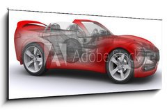Sklenn obraz 1D panorama - 120 x 50 cm F_AB43833151 - 3D rendered Concepts Sports Car - 3D rendered koncepty sportovn auto
