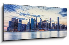 Obraz 1D panorama - 120 x 50 cm F_AB43871513 - Skyline de New York en fin de journe.