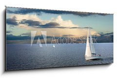 Sklenn obraz 1D panorama - 120 x 50 cm F_AB43878494 - Sail boat - Plachetnice
