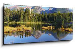 Obraz 1D panorama - 120 x 50 cm F_AB43939483 - Mountain Lake in Slovakia Tatra - Strbske Pleso - Horsk jezero na Slovensku Tatra