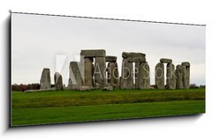 Sklenn obraz 1D panorama - 120 x 50 cm F_AB4396860 - Stonehedge in autumn - Kamenn kmen na podzim