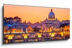 Obraz 1D panorama - 120 x 50 cm F_AB44298623 - St. Peter  s cathedral at night, Rome
